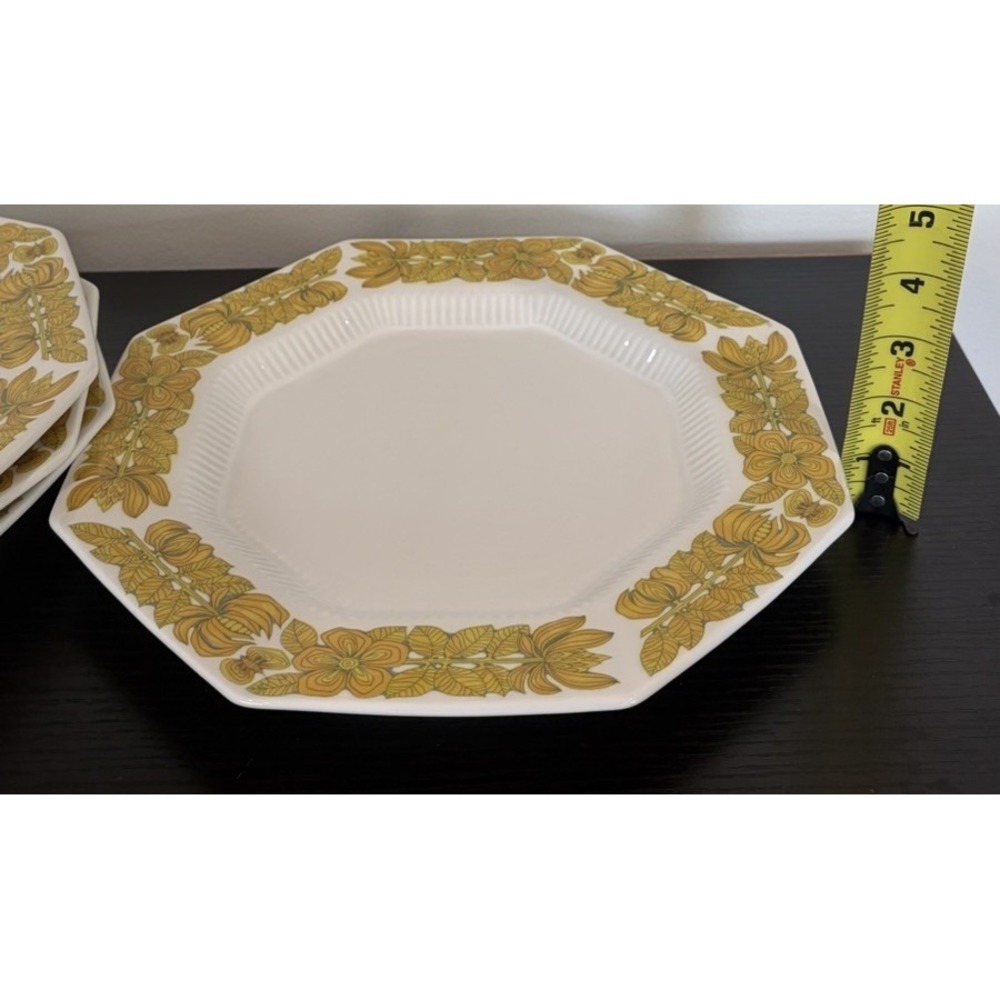 Vintage Set of 4 Yellow Bouquet Dinner Plates Independence Ironstone Japan 11" - Picture 11 of 16